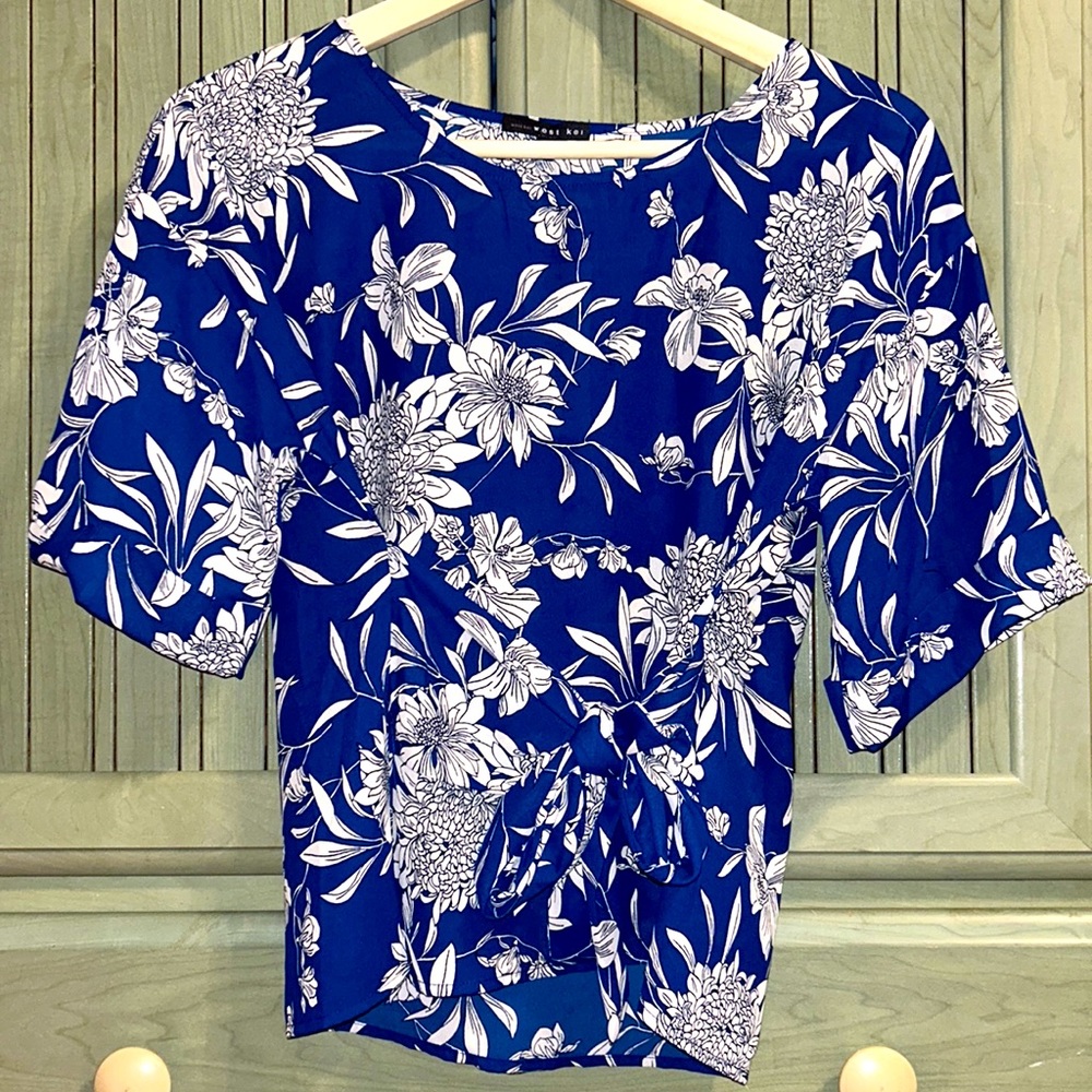 West Kei XS Petite Polyester Floral Print Top
